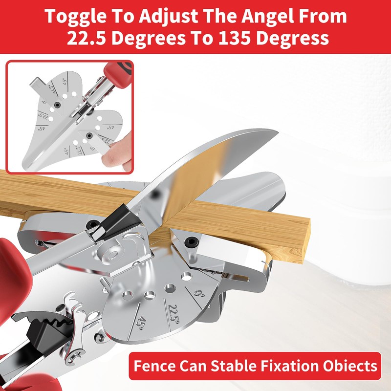 GARTOL Ratchet Miter Shears 22.5°–135° Adjustable; Precision Angle Cutter with