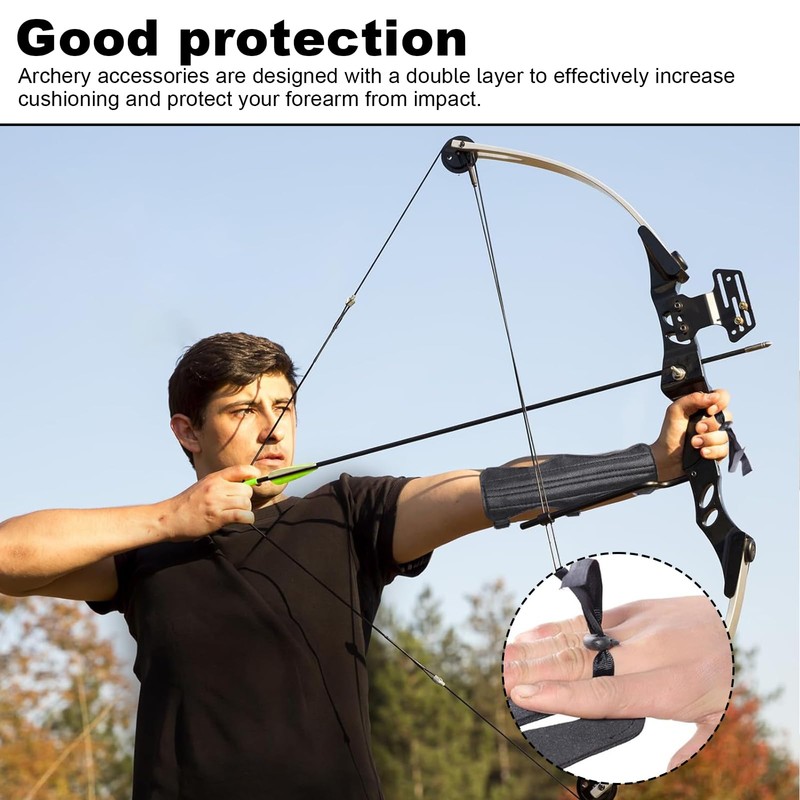 PHMING 2 Pieces Arm Guards Archery Double Layer Design Sports