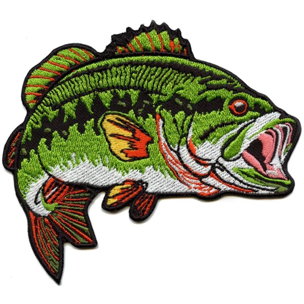 Patch Collection Big Mouth Bass Patch Fishing Bait Hobby Embroidered