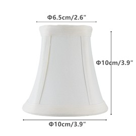 EFINEHOME Mini Lamp Shade Clip On Bulb for Candelabra Bulbs- Barrel Fabric Shade ONLY for Candle Bulbs Chandelier Wall Lamp DIY Lighting Accessories (5, White)