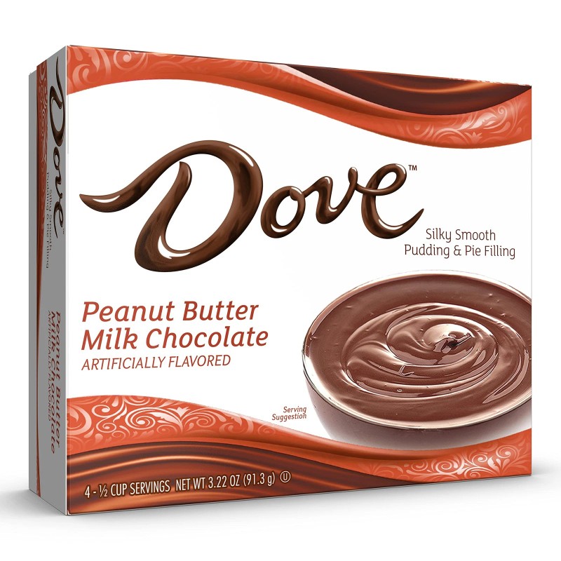 Dove Peanut Butter Milk Chocolate Pudding Mix 12 Pack Easy