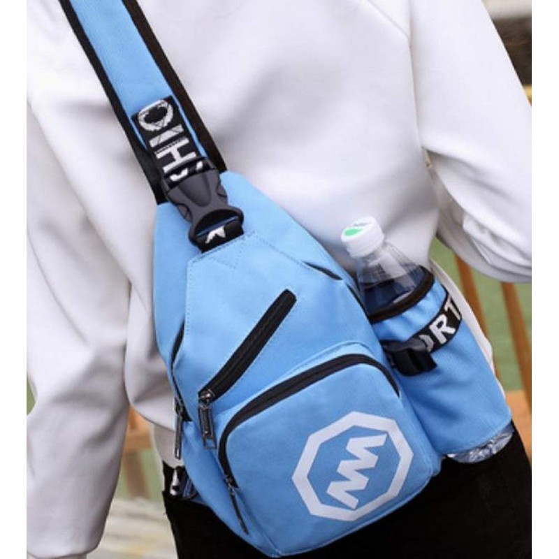 Blue Refrain One-Shoulder Bag, Crossbody Shoulder Bag, Multi-functional, Casual Bag,