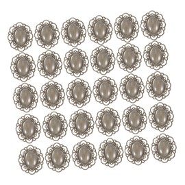 NUOBESTY 1set Brooch Holder Brooch Bezel Vintage Tray Vintage Pendant Trays Pendeltons for Women Round Bezel Setting Jewlery Tray Lapel Pin DIY Brooch Settings Brooch Tray Glass 30pcs