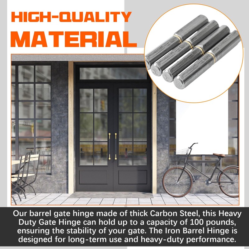 Yaocom 15 Pack Weld on Bullet Hinges 4-5/8" x 5/8"