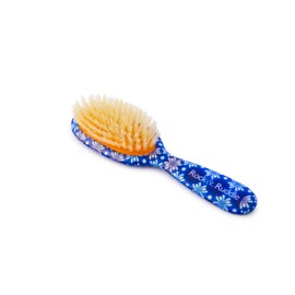 Rock & Ruddle Soft White Natural Boar Bristle Hairbrush for Babies and Young Children | Perfect for Fine Hair Detangling and Smoothing - Tile Blue