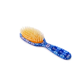 Rock & Ruddle Soft White Natural Boar Bristle Hairbrush for Babies and Young Children | Perfect for Fine Hair Detangling and Smoothing - Tile Blue