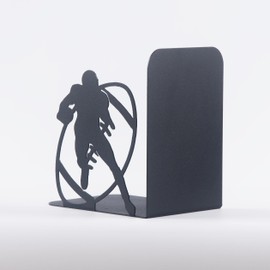 Bookends with Football Players, Players Bookend, Decorative Soccer Player Metal Bookends, American Football Book Supports for Kids Room, Metal Book Stands, Gift for Kids, Best Gift for Boys