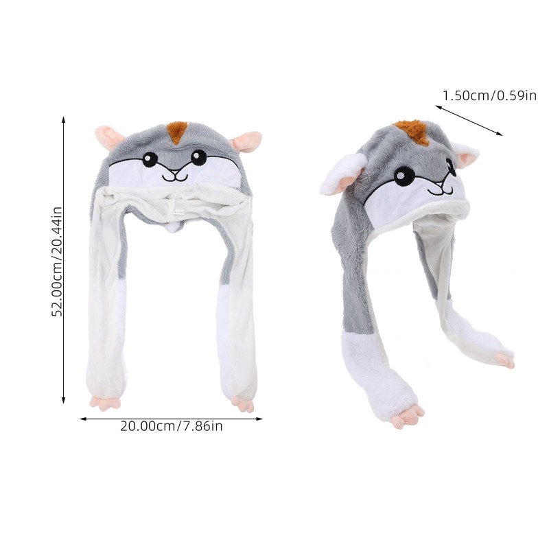 EXCEART Hat, Hamster, Movable Ears, Funny, Cosplay, Halloween, Headwear, Cap,