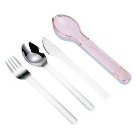 ZHUNIPINGAN Travel Cutlery Set with Case Portable Silverware Utensils Set,ABS cutlery box, spoon and forkReusable Flatware Set Cutlery Set for Camping Picnic Hiking Office (pink), 1, BXCJ01