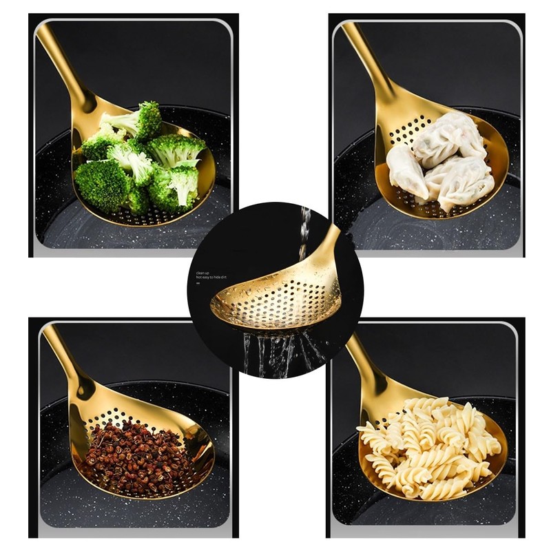 Stainless Steel Slotted Spoon & Strainer | Ergonomic Handle &