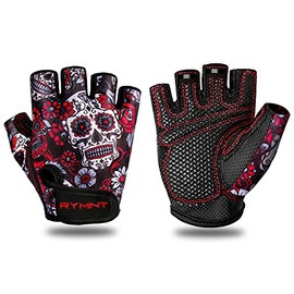 ZEROFIRE Workout Gloves for Women Men - Weight Lifting Gloves with Full Palm Protection & Extra Grip for Women Gym, Weightlifting, Weight Lift, Rowing, Exercise, Sport, Cycling.Skull Red-XSmall
