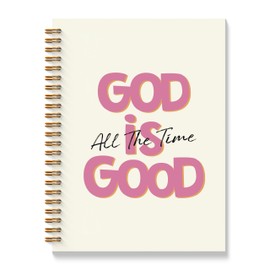 BAYOGITA Trendy Pink Christian Spiral Notebooks, God is Good Bible Journaling Notebook, Religious Prayer Journal for Woman, Church Notes Notebook, Christian Gifts for Women, 5.5x8.3 Inches