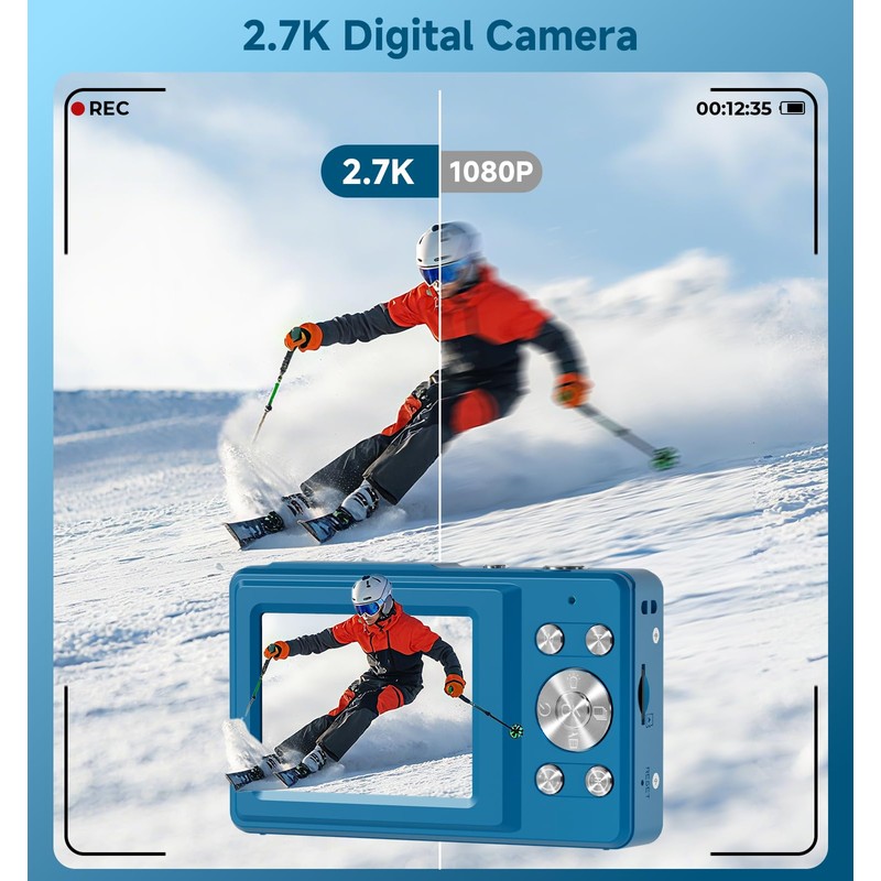 Digital Camera, 56MP Dual Screen Autofocus Vlogging Camera, 16X Zoom