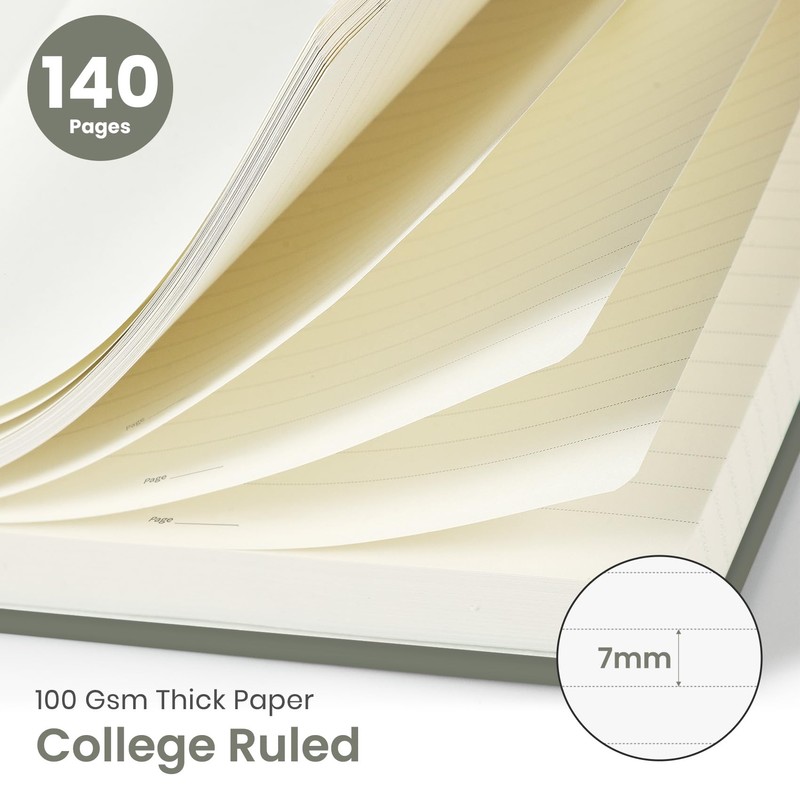 Lined Spiral Journal Notebook for Women & Men, 140 Pages,