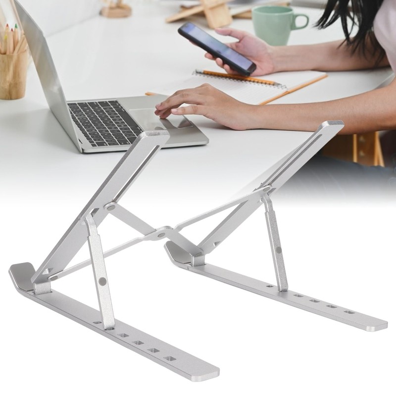 Laptop Stand Aluminium Alloy Adjustable Height Nonslip Rubber Pads Foldable