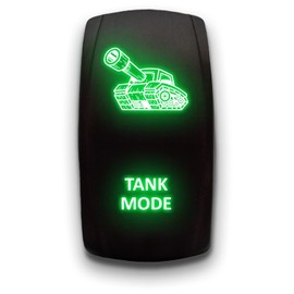 Tank Mode - Green - Laser Etched Toggle Switch 20A 12V - Vertical Rocker Switch 5-Pin DPST