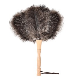 MehelloFeather Ostrich Feather Duster 12 Inch Feather Duster Fluffy Natural Ostrich Feathers with Wooden Handle Ostrich Feather Duster for Cleaning Supplies(Natural)