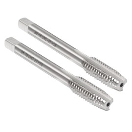 sourcing map 2pcs Hand Plug Tap 3/8-16 UNC 2B Thread Plug Style Taps Straight Flute Screw Tapping Threading Tool High Speed Steel HSS6542