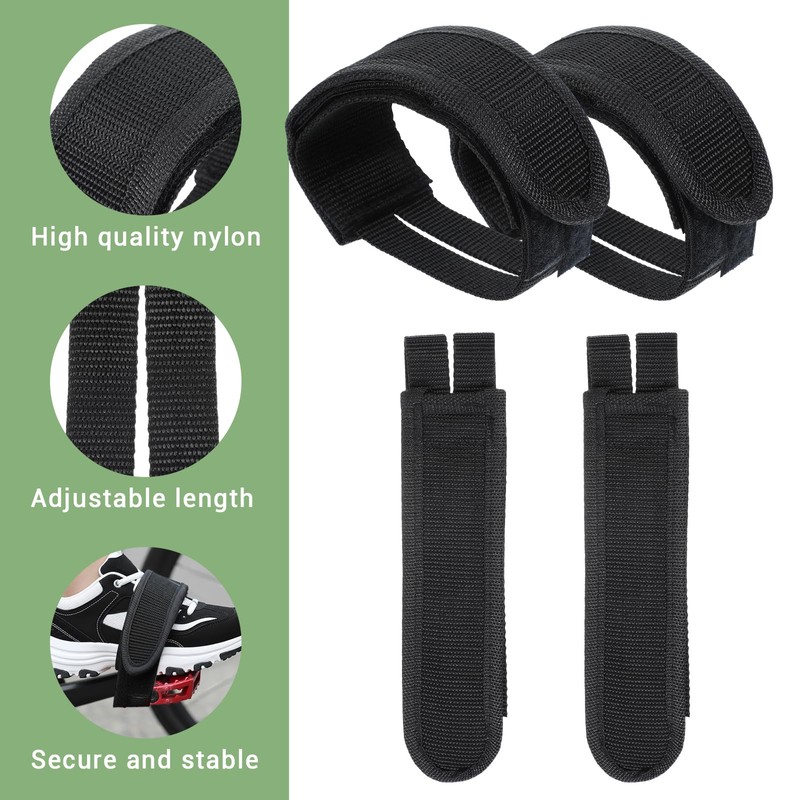 1 Pairs Bike Pedal Straps, Toe Clips Straps Adjustable Anti-Slip