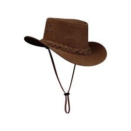 TruClothing Australian Unisex Western Cowboy Hat Real Suede Outback Riding Dancing Classic - Brown S (57cm)