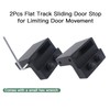 Joyangy Barn Door Roller Stopper Hardware, 2PCS 41×7mm/1.61"×0.28"(L×W) Flat Track