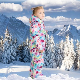 GSOU SNOW Ski Suit Kids Snowsuit One Piece Boys Girls Snowboard Suit Ski Jumpsuits Coveralls Waterproof Windproof