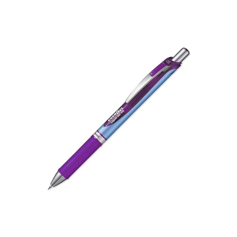 Pentel Energel BLN75 Retractable Gel Rollerball Pen 0.5mm Purple (Pack