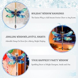 LeeTia Dragonfly Gifts for Car Pendant，Cute Car Decorations for Women Rearview Mirror Accessories Dragonfly Ornaments for Christmas Tree Decoration, Birthday Gift for Mom