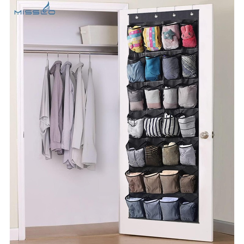 MISSLO 28 Large Pockets Hanging Shoe Organizer Over The Door