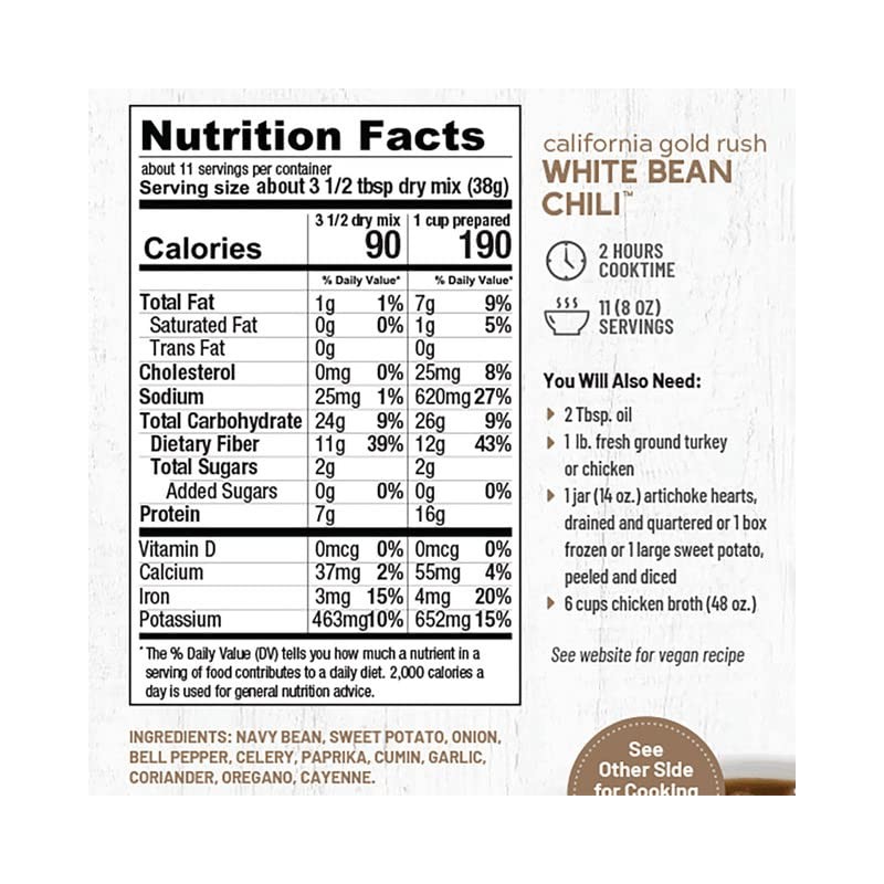 Frontier Soups Hearty Meals california gold rush White Bean Chili,
