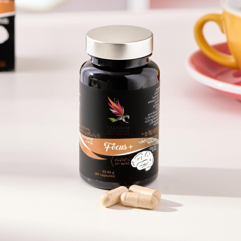 Carnium Botanicals Focus+ - Concentration and Focus Capsules with Vitamins
