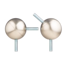 Ivilon Bay Window Curtain Rod Corner Connector - for Rods of 5/8 to 1-1/8 Inch - Brushed Nickel