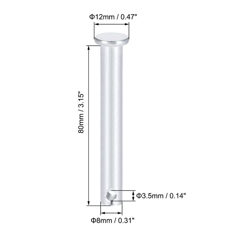 sourcing map Clevis Fork Bolts Single Hole Flat Head Galvanised