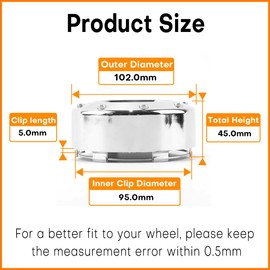 GTownWorks Wheel Center Caps for Mayhem Rim Hubcaps Center Cover Replacement for Rim (Clip Diameter: 3.74in) Part Number：81232090F, 4 Pack