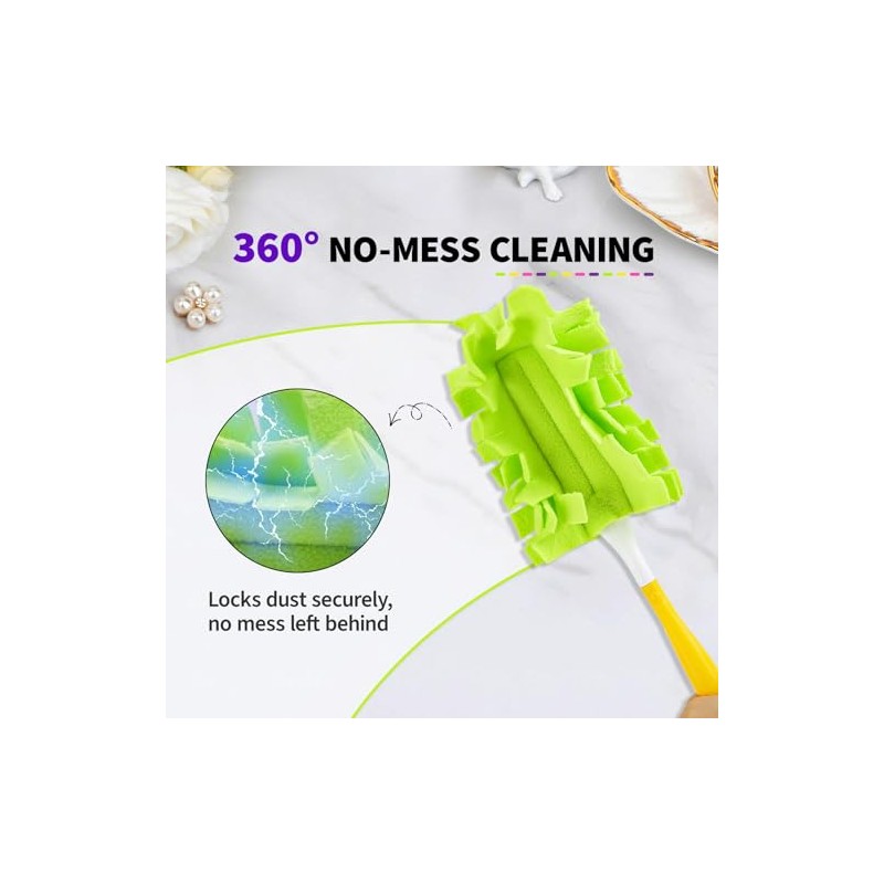 8 Pack Reusable Duster Pads for Swiffer - Washable Microfiber