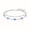 Dorunmo 925 Sterling Silver Heart Birthstone Anklet Bracelets for Women