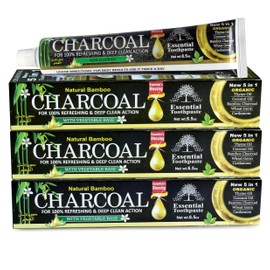 Organic Bamboo Charcoal Toothpaste 100% Natural Teeth Whitening 3 Pack Oral Care - 6.5 oz