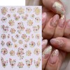 6 Sheets Butterfly Nail Art Sticker 3D Self-Adhesive Pink Gold