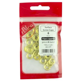 TIMCO Screw Cups Electro Brass - To fit 6 Gauge Screws