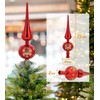 Christmas Tree Topper, Christmas Tree Decoration Tree Topper Star Red