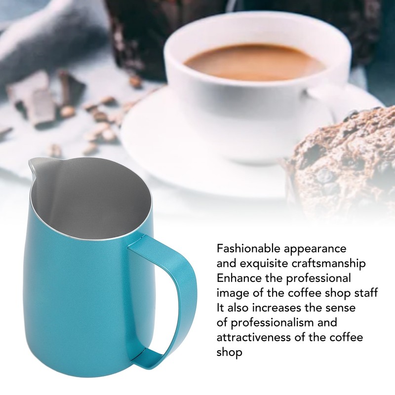 Milk Frother Cup Professional Stylish Exquisite Slanted Mouth Stainless Steel