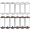 PLIGREAT 12 Pcs Glass Bottles Pendant Tube Glass Vial Clear