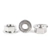 ALEOED 4 Pieces M12 x 1.25mm Pitch Serrated Flange Nut