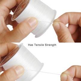 1 Roll 0.8mm Elastic Bracelet String 50m Stretchy Elastic Beading Cord Thread for Bracelet Jewellery Making (White)