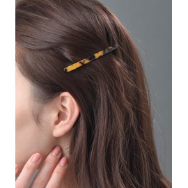 VINGTAINE H-784-BR- Tortoise Shell Style Line Mini Barrette Hair Clip Hair Accessory