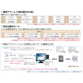 Patlite BSV-24NL-W Low Profile MP3 Playback Alarm, Compatible with NPN Transistors, DC12-24V, Off-White, Maximum Playback Time: 520 Seconds Size, Width/Height 3.0 inches (75 mm), Thickness 0.7 inches