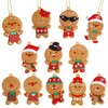 VEYLIN Christmas Gingerbread Ornaments,12 Pack Assorted Ginger Man Clay Figurine