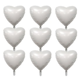 18-Inch White Heart Mylar Balloons, Pack of 20 – Helium Foil Balloons for Valentine’s Day, Weddings, Baby Showers, and Party Decorations