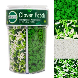 Mystic Sprinkles St. Patrick's Day 4 Cell Sprinkle Assortments (Clover Patch Sprinkle Assortment, Midi)