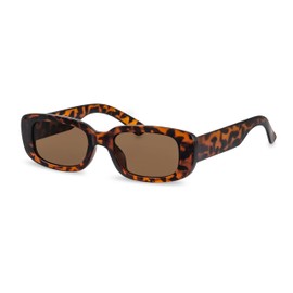 Primetta Women's Sunglasses / Slim Rectangular Sunglasses / Slim Shades in Retro Look / 100% UV Protection, Havana Brown